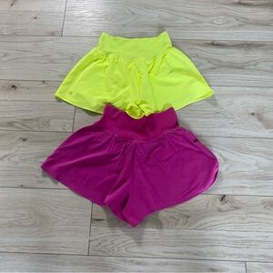 CRZ YOGA Neon Yellow and Pink Women's Skorts